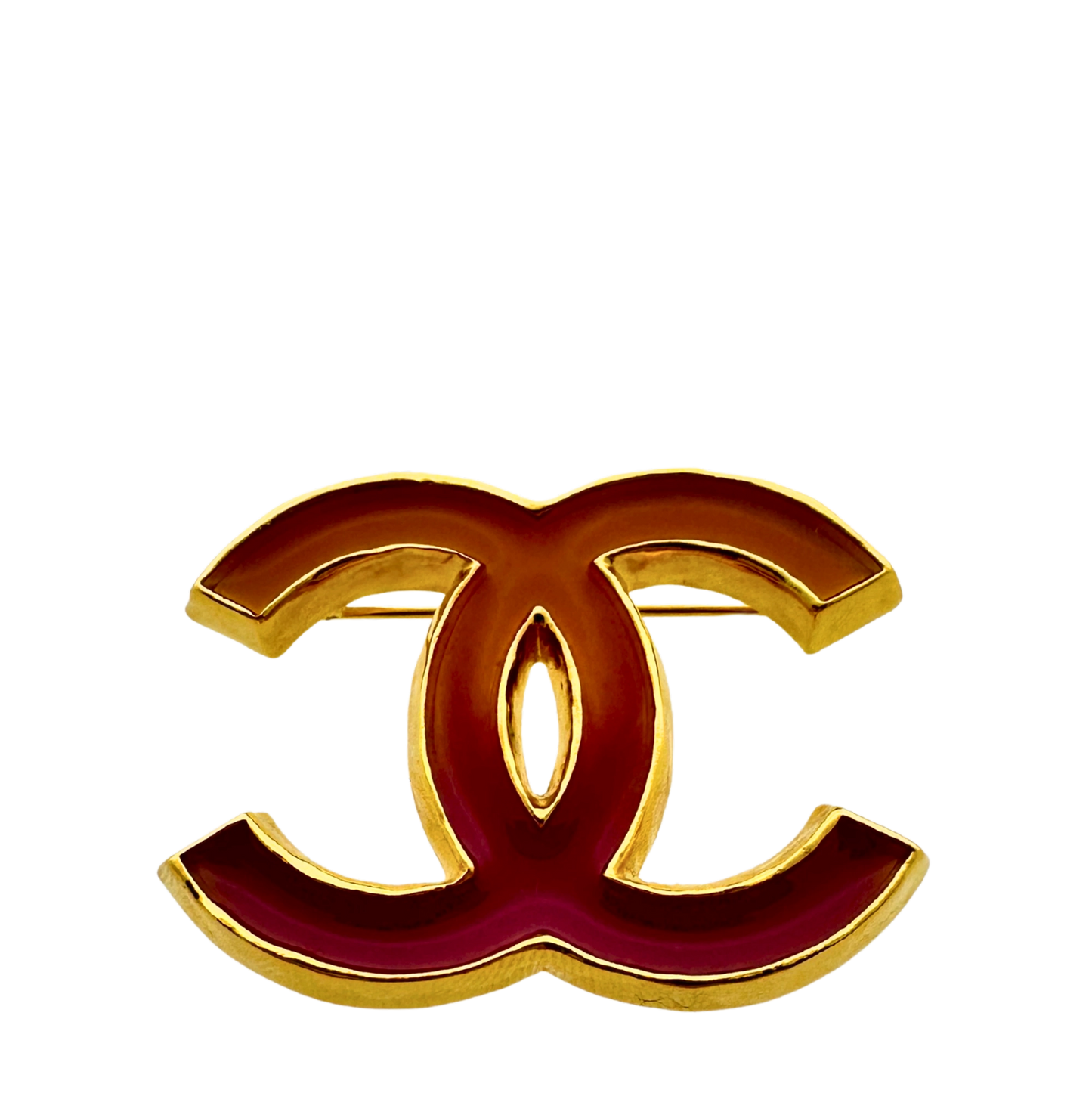 Chanel CC Brosche Gold/Orange/Pink - Limitierte Edition / Neuwertig Chanel