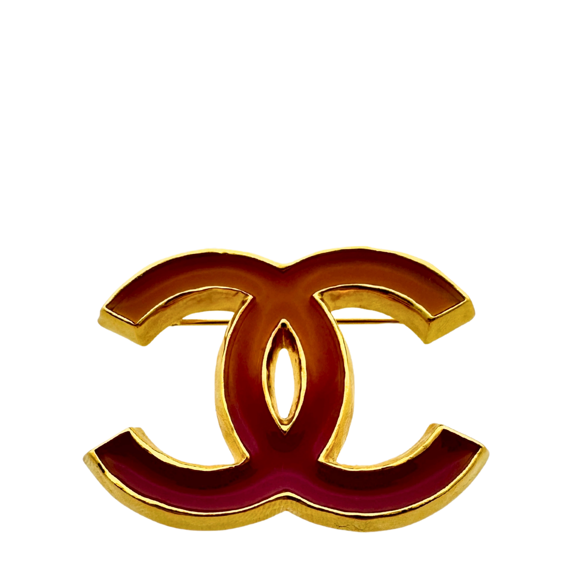 Chanel CC Brosche Gold/Orange/Pink - Limitierte Edition / Neuwertig Chanel