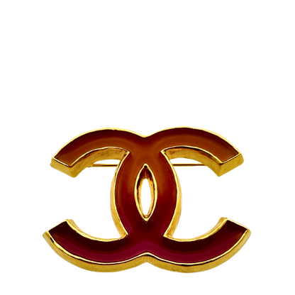 Chanel CC Brosche Gold/Orange/Pink - Limitierte Edition / Neuwertig Chanel