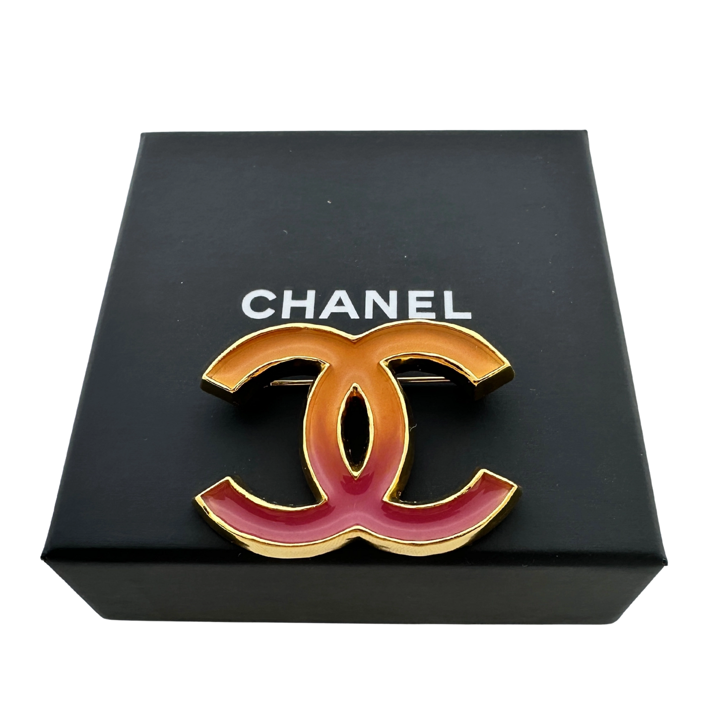 Chanel CC Brosche Gold/Orange/Pink - Limitierte Edition / Neuwertig Chanel
