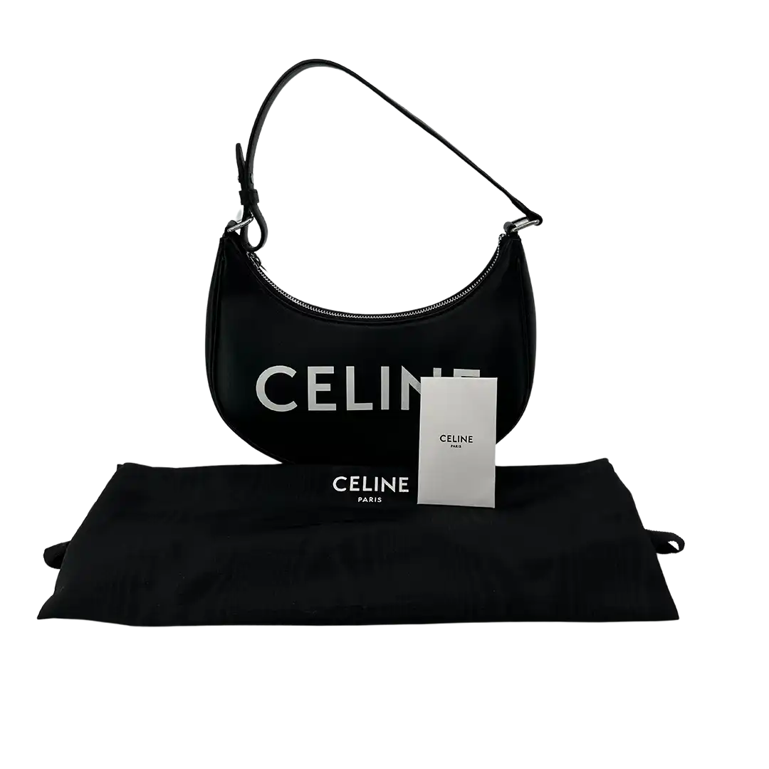 CELINE Ava Tasche glattes Kalbsleder mit Celine-Print / neuwertig CELINE