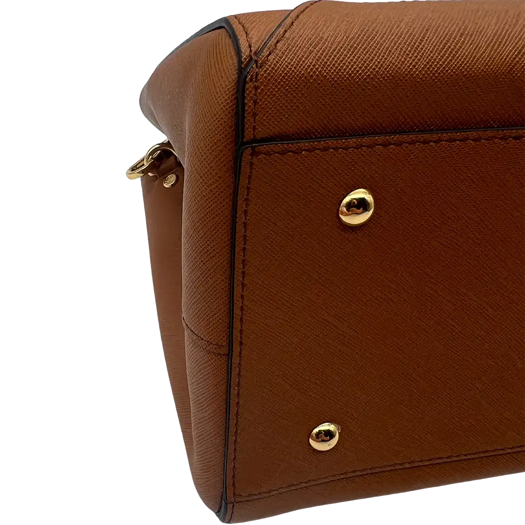 MCM Saffiano Leder Handtasche Cognac braun / ungetragen MCM