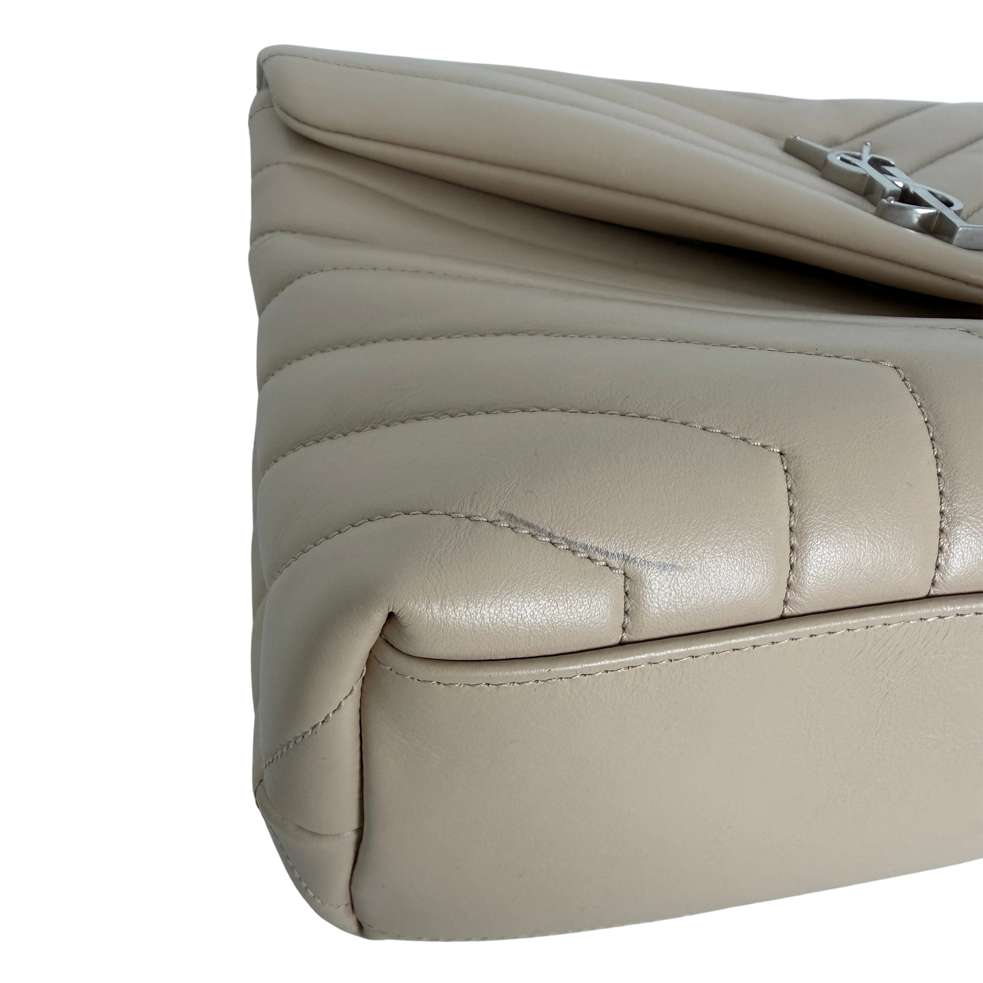 Saint Laurent YSL LouLou Medium Leder beige silber Hardware / sehr gut Saint Laurent