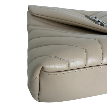Saint Laurent YSL LouLou Medium Leder beige silber Hardware / sehr gut Saint Laurent