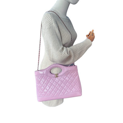 Chanel 31 light purple glänzendes Lammleder Shopper / sehr gut Louis Vuitton
