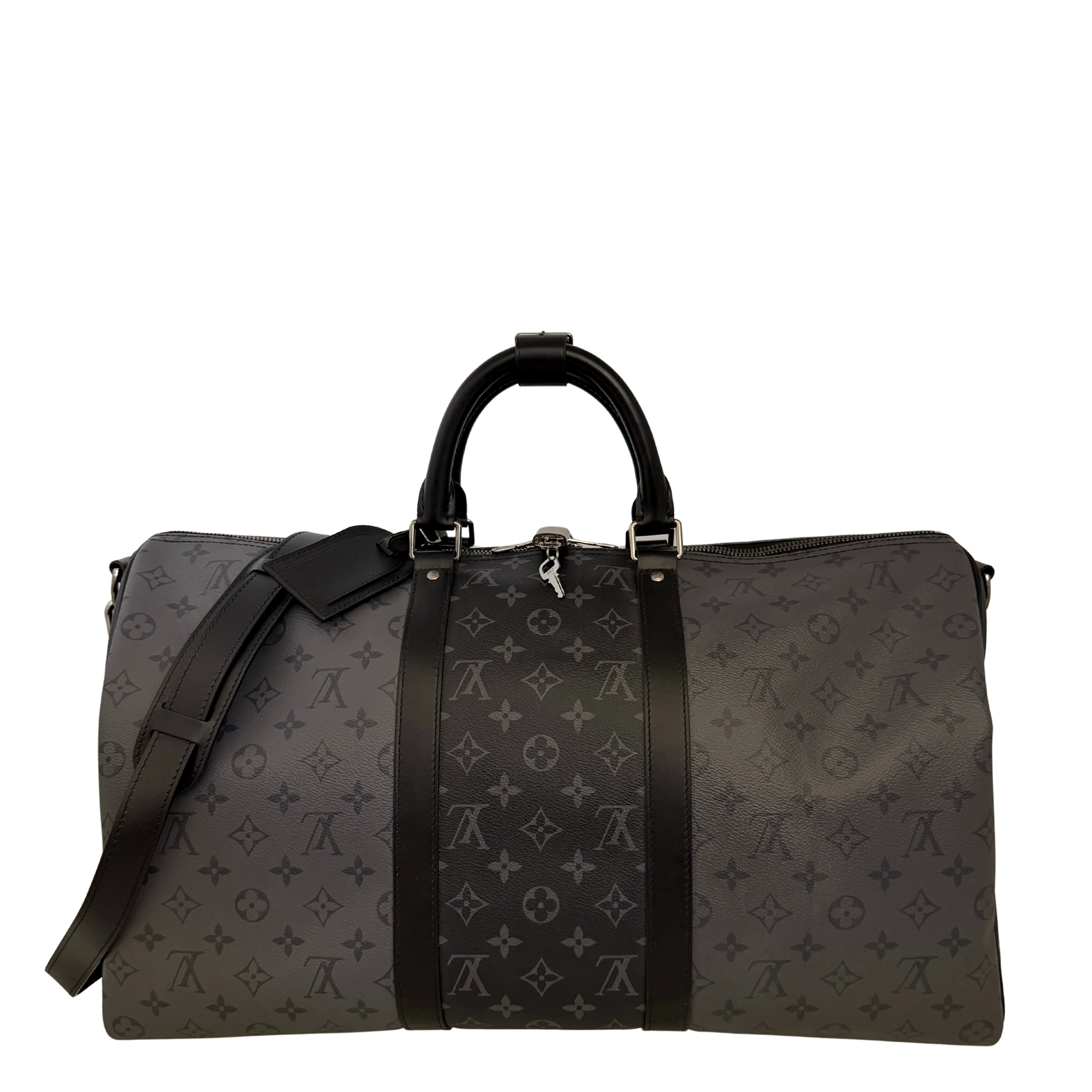 Louis Vuitton Keepall 50 Bandouliere Monogram Eclipse Reverse 50 grau / ungetragen Louis Vuitton