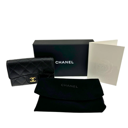 Chanel Timeless kleine Geldbörse (Kreditkartenetui) Kaviarleder schwarz Fullset 2025 / neuwertig Chanel