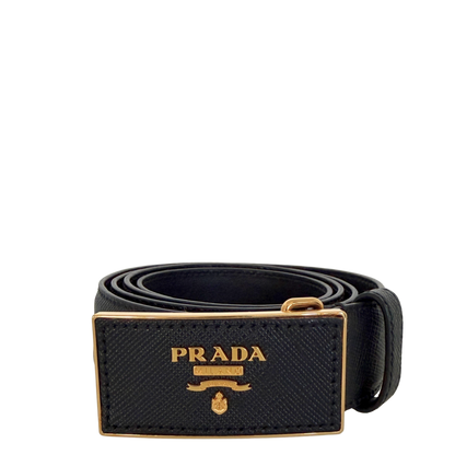 Prada Saffiano Leder Gürtel goldene Hardware 80cm / sehr gut Prada