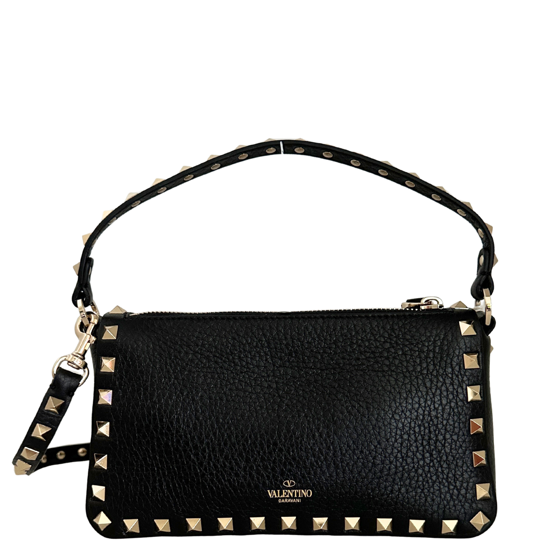 Valentino kleine Rockstud Schultertasche Kalbsleder schwarz / neuwertig Valentino