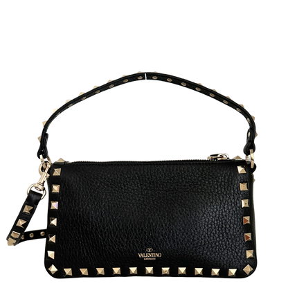 Valentino kleine Rockstud Schultertasche Kalbsleder schwarz / neuwertig Valentino