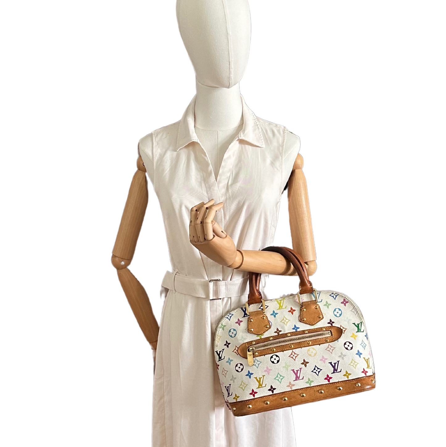 Louis Vuitton Takashi Murakami Alma PM Multicolor White / akzeptabel Louis Vuitton