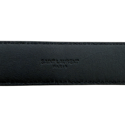 Saint Laurent Cassandre Gürtel  All black  80cm Schwarz / sehr gut Saint Laurent