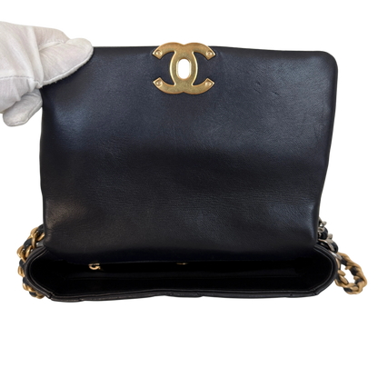 Chanel 19 Flap Bag Small Tasche Lammleder Navy Fullset / neuwertig