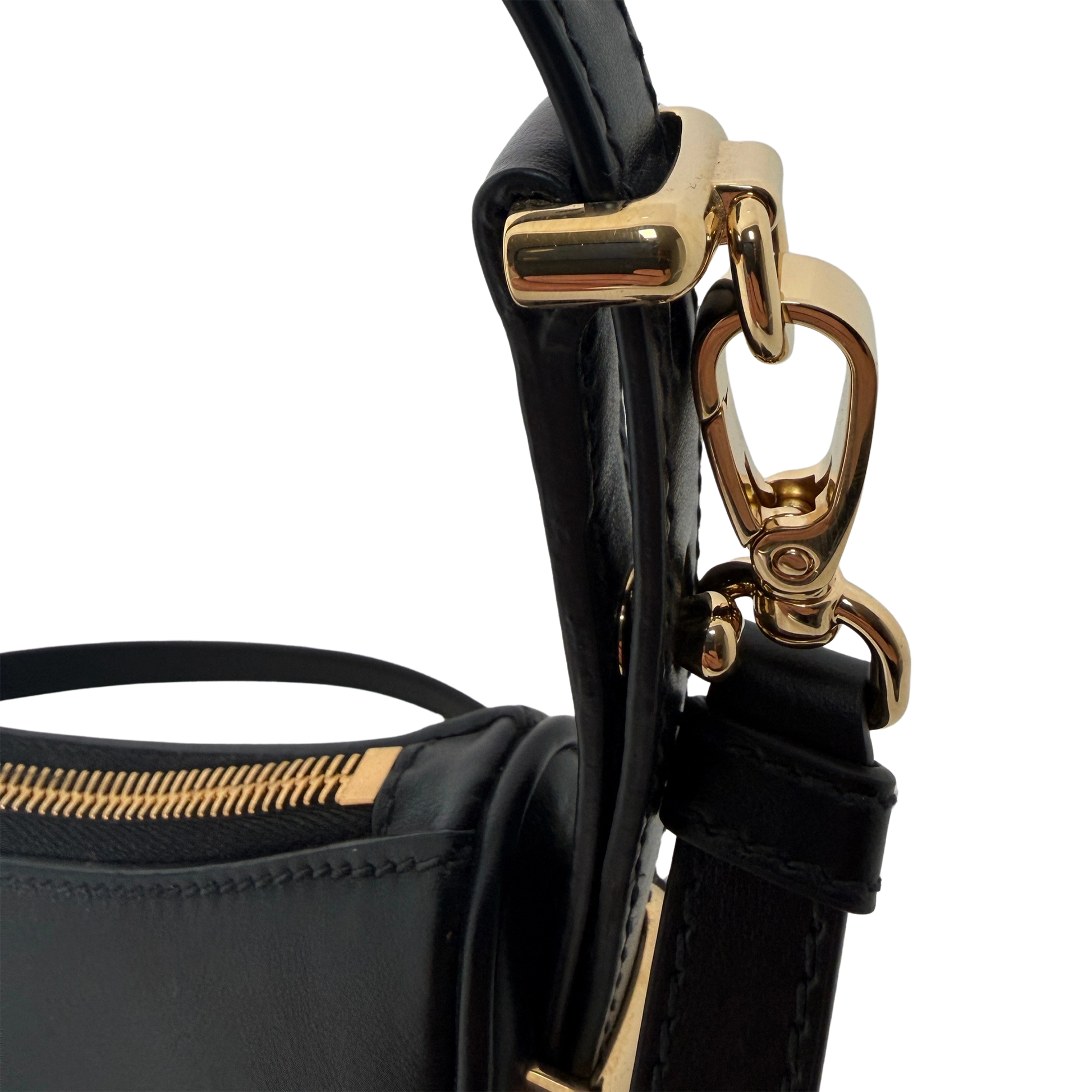 Prada kleine Arqué Schultertasche Leder schwarz Fullset / sehr gut Prada