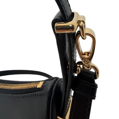 Prada kleine Arqué Schultertasche Leder schwarz Fullset / sehr gut Prada