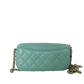 Chanel Double Zip Wallet on Chain light blue 2020 / sehr gut Echtheitscheck