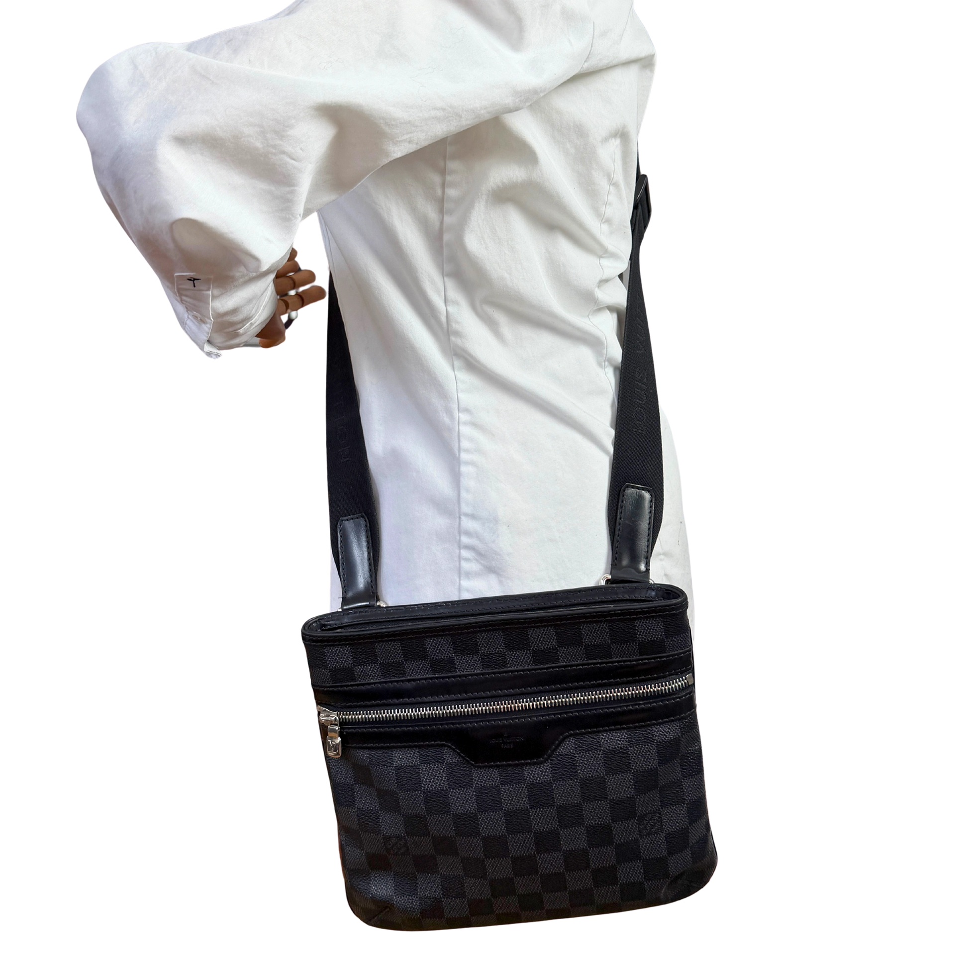 Louis Vuitton Thomas Damier Graphite Canvas Messenger Bag / gut Louis Vuitton