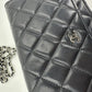Chanel Wallet on Chain Bag Lammleder Leder schwarz silberne Hardware / gut Chanel