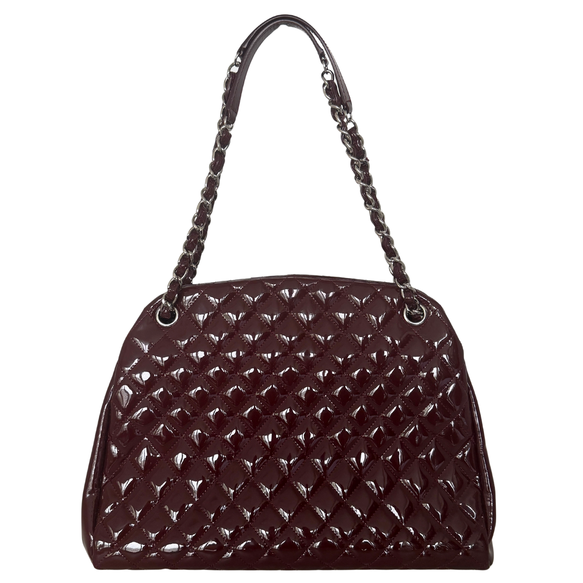 Chanel Mademoiselle Medium Schultertasche Lackleder Bordeaux / sehr gut Chanel