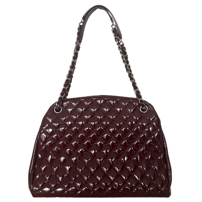 Chanel Mademoiselle Medium Schultertasche Lackleder Bordeaux / sehr gut Chanel