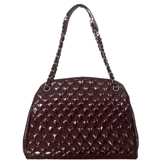 Chanel Mademoiselle Medium Schultertasche Lackleder Bordeaux / sehr gut Chanel
