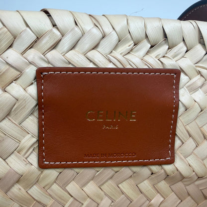 Celine Korbtasche Medium braun aus Palmblättern und Kalbsleder / ungetragen CELINE