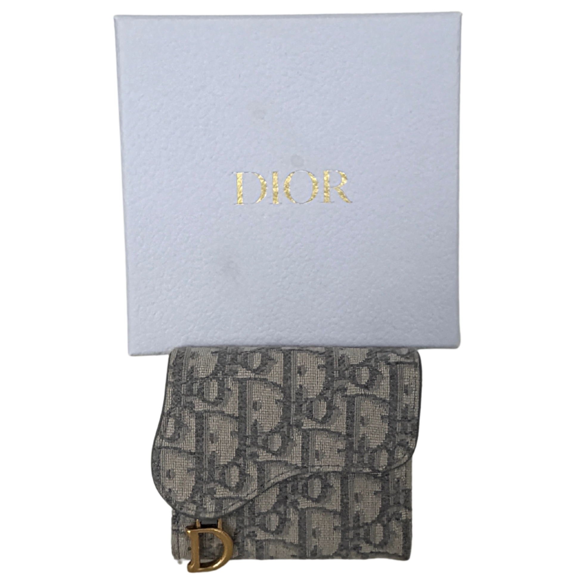 Dior Saddle Lotus Geldbörse Oblique Jacquard grau / sehr gut Dior