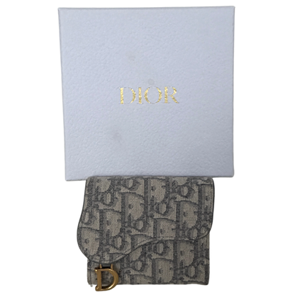 Dior Saddle Lotus Geldbörse Oblique Jacquard grau / sehr gut Dior