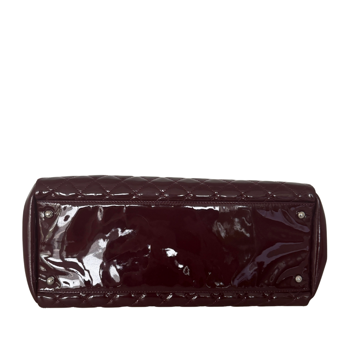 Chanel Mademoiselle Medium Schultertasche Lackleder Bordeaux / sehr gut Chanel