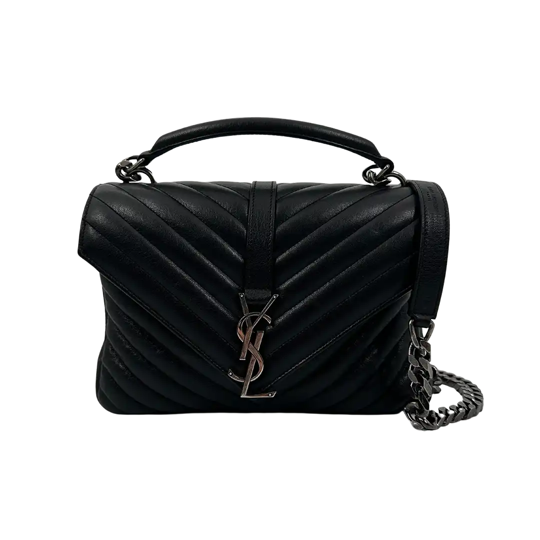 Saint Laurent YSL College Medium Handtasche schwarz Leder / sehr gut