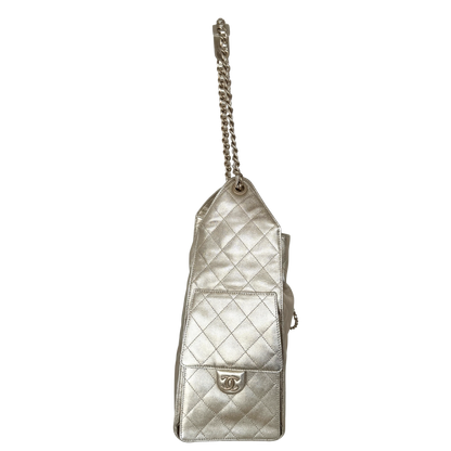 Chanel 25 Small Metallic Champagner Gold Fullset / neuwertig Chanel