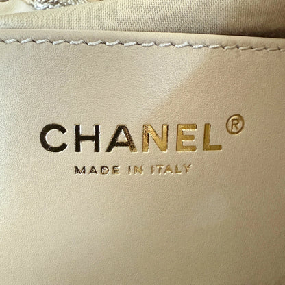 Chanel 25 Small Metallic Champagner Gold Fullset / neuwertig Chanel