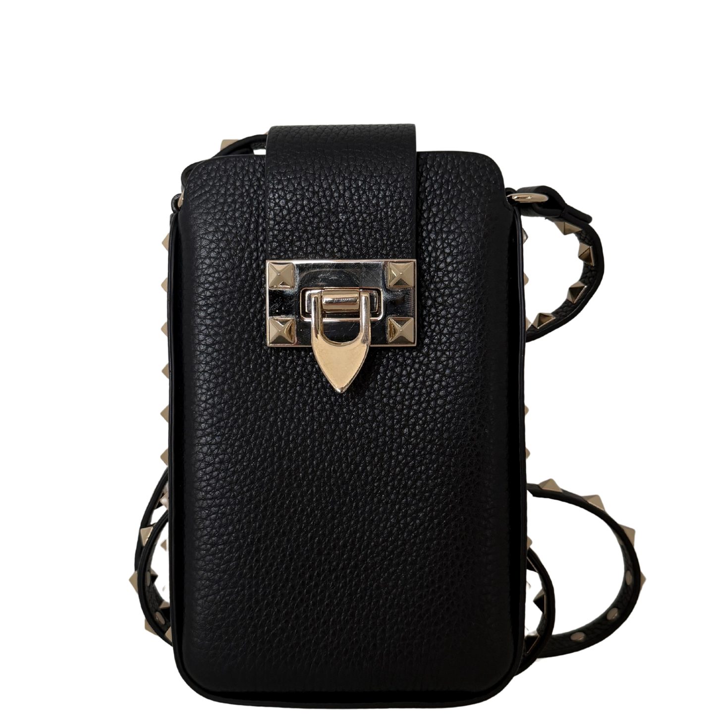 Valentino Garavani Rockstud Phone Case Leder schwarz / sehr gut Valentino