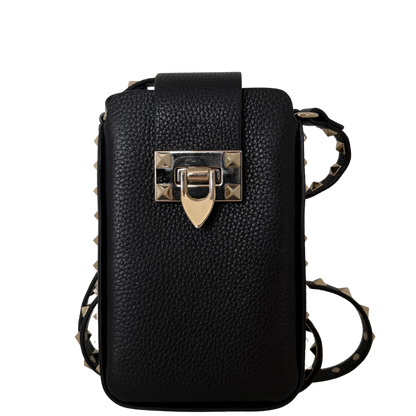 Valentino Garavani Rockstud Phone Case Leder schwarz / sehr gut Valentino