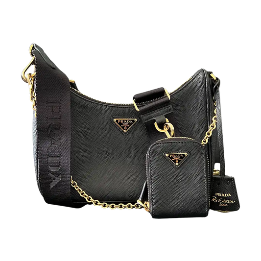 Prada Re-Edition 2005 Handtasche Saffiano Leder schwarz /neuwertig Prada