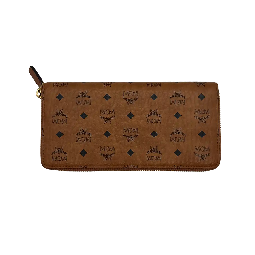 MCM Zipped Wallet groß Visetos Cognac Unisex Geldbörse / neuwertig MCM