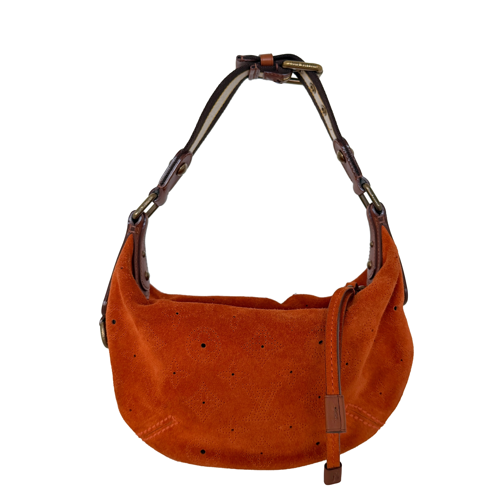 Louis Vuitton Limited Edition Orange Monogram Suede Onatah PM Bag / neuwertig Louis Vuitton
