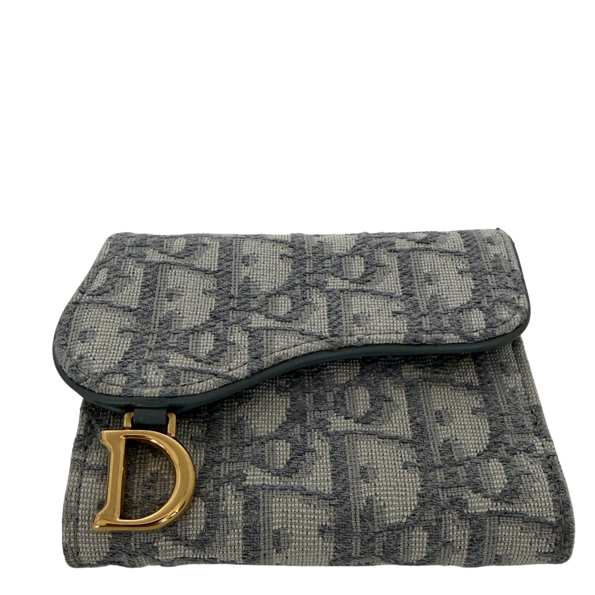 Dior Saddle Lotus Geldbörse Oblique Jacquard grau / sehr gut Dior