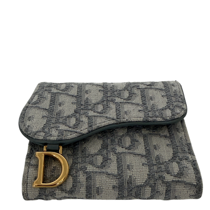 Dior Saddle Lotus Geldbörse Oblique Jacquard grau / sehr gut Dior
