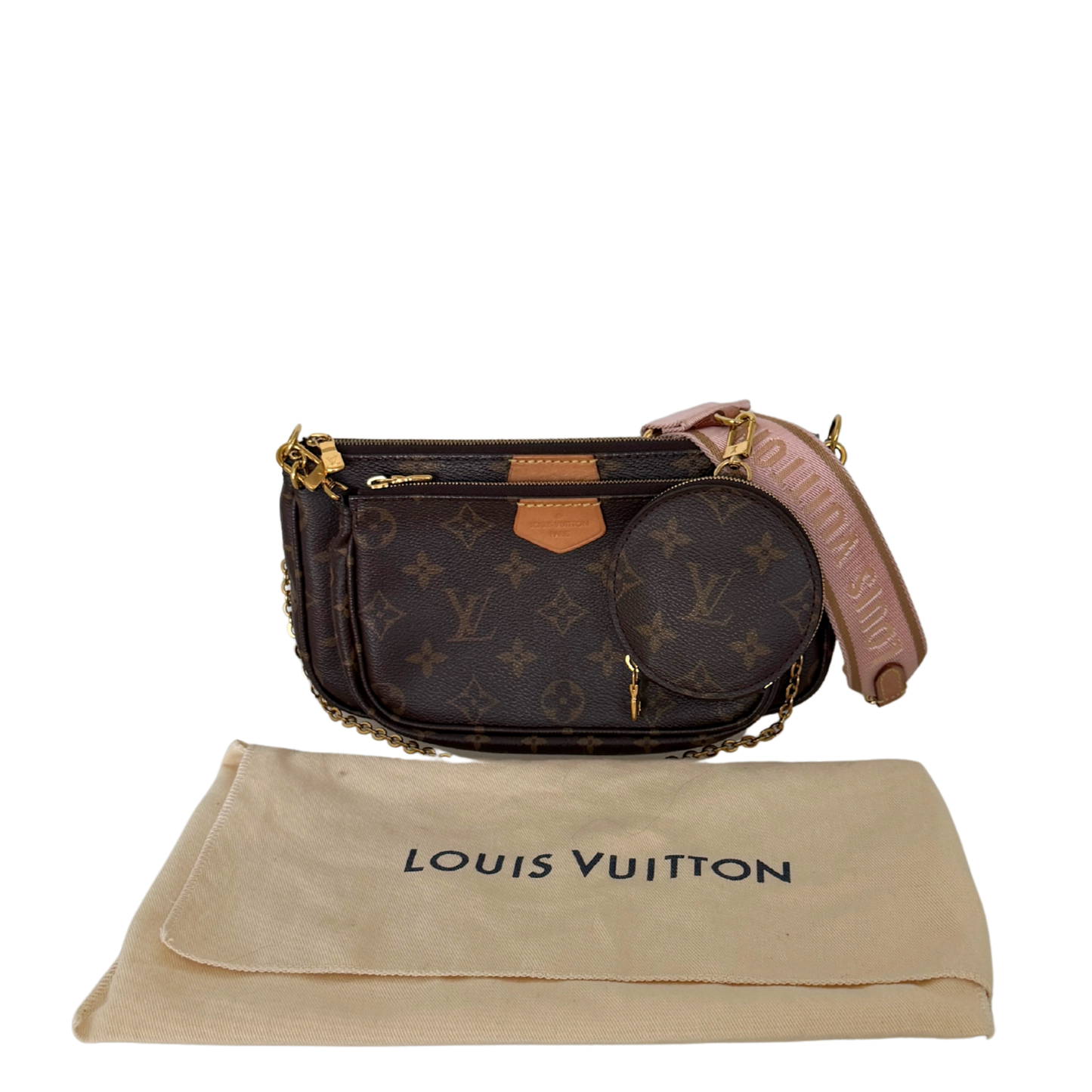 Louis Vuitton Multi Pochette Accessoires Monogram Canvas Rose Clair / sehr gut Louis Vuitton
