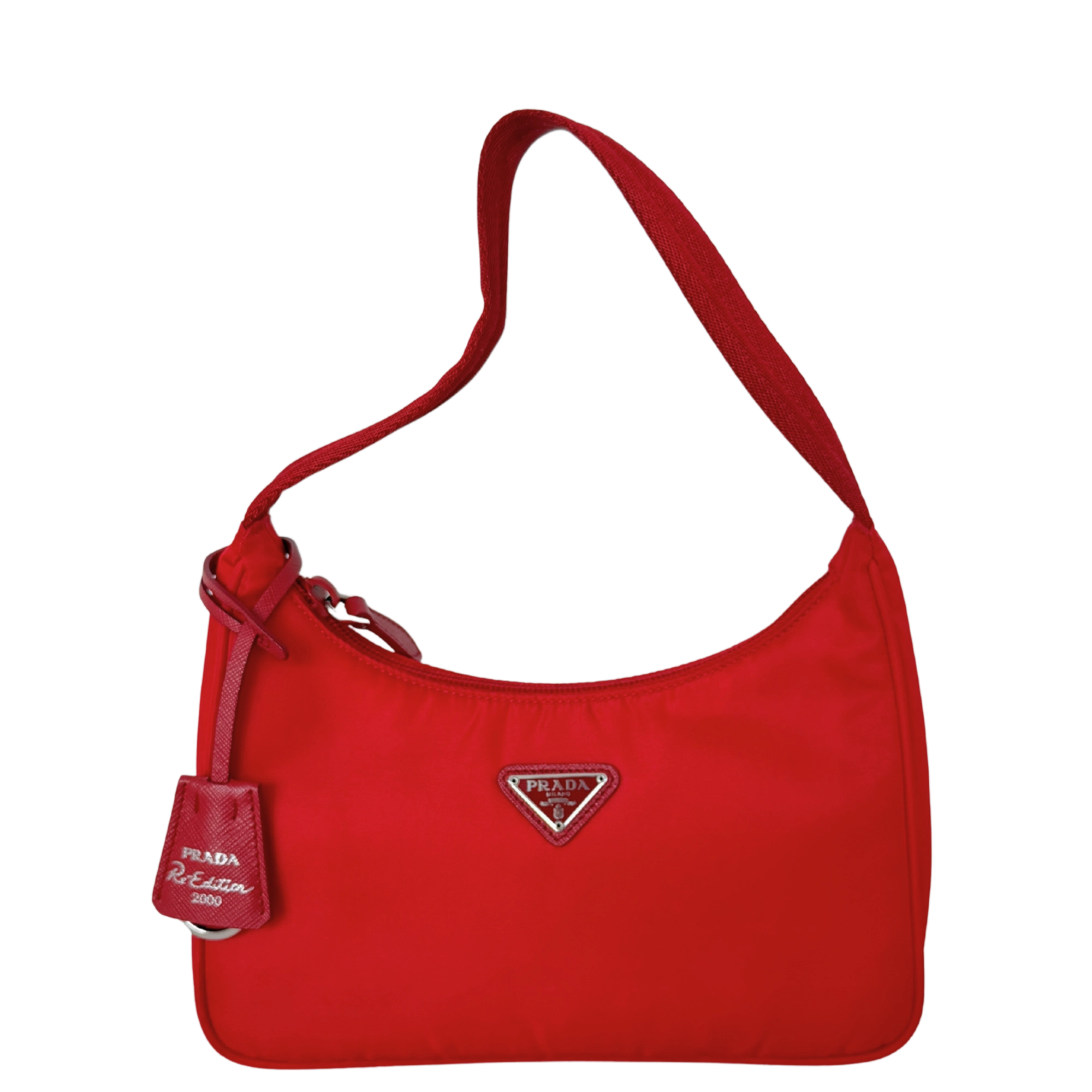 Prada Re-Edition 2000 Mini Bag rot Fullset / sehr gut Prada