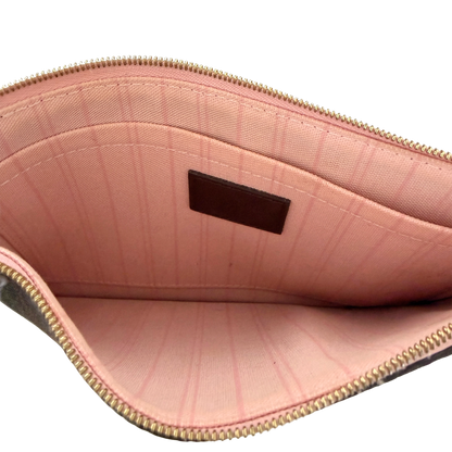 Louis Vuitton Neverfull MM Damier Ebene Rose Ballerine / sehr gut Louis Vuitton