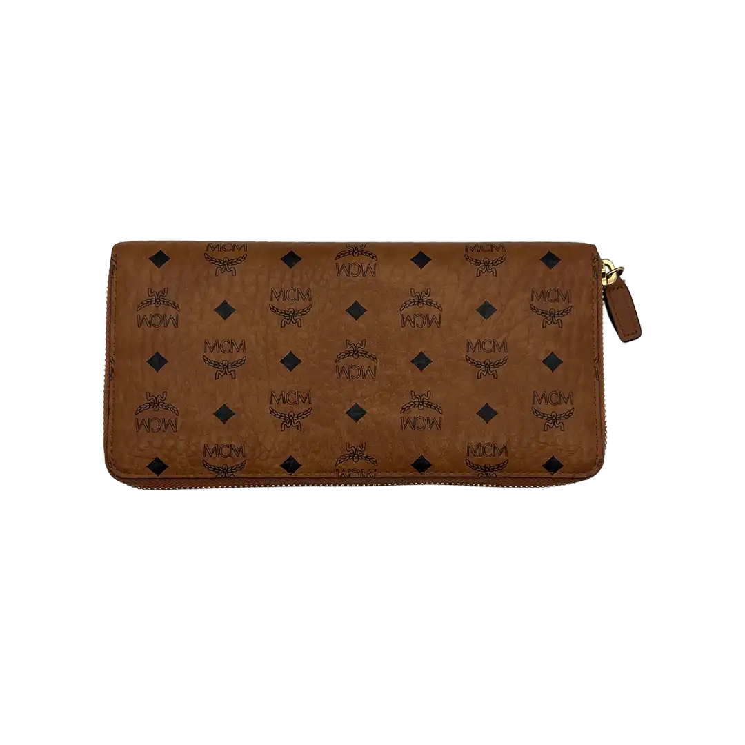 MCM Zipped Wallet groß Visetos Cognac Unisex Geldbörse / neuwertig MCM