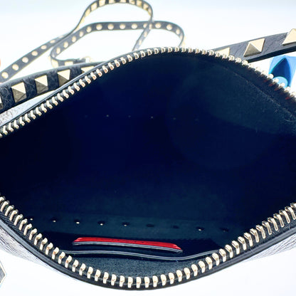 Valentino kleine Rockstud Schultertasche Kalbsleder schwarz / neuwertig Valentino