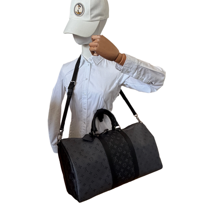 Louis Vuitton Keepall 50 Bandouliere Monogram Eclipse Reverse 50 grau / ungetragen Louis Vuitton