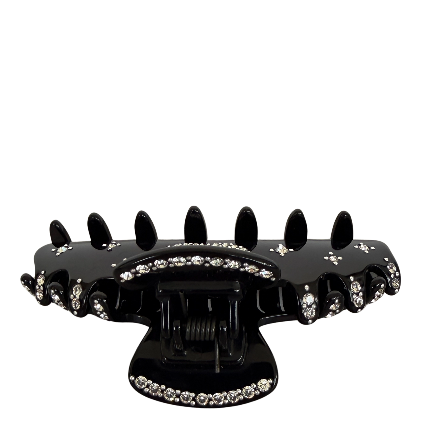 Chanel Resin Enamel Crystal CC Haarklammer schwarz / neuwertig Chanel