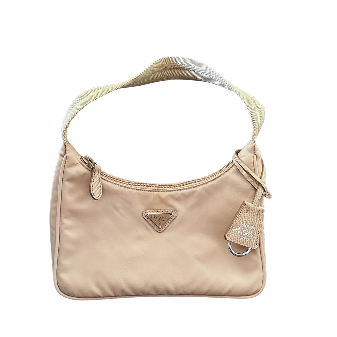 Prada Re-Edition 2000 Mini Bag aus Re-Nylon beige / neuwertig Prada