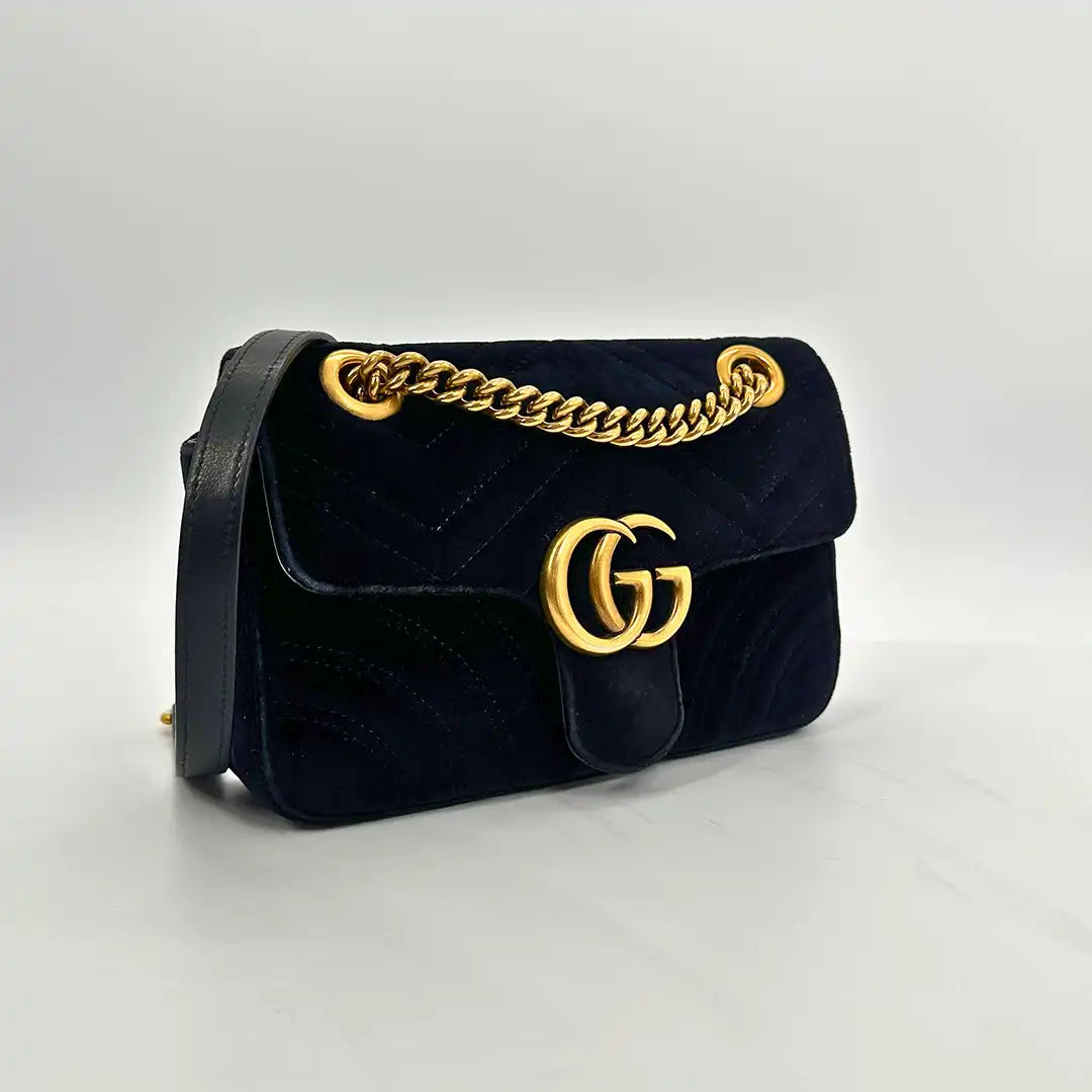 Gucci GG Marmont schwarz Fullset Small / gut