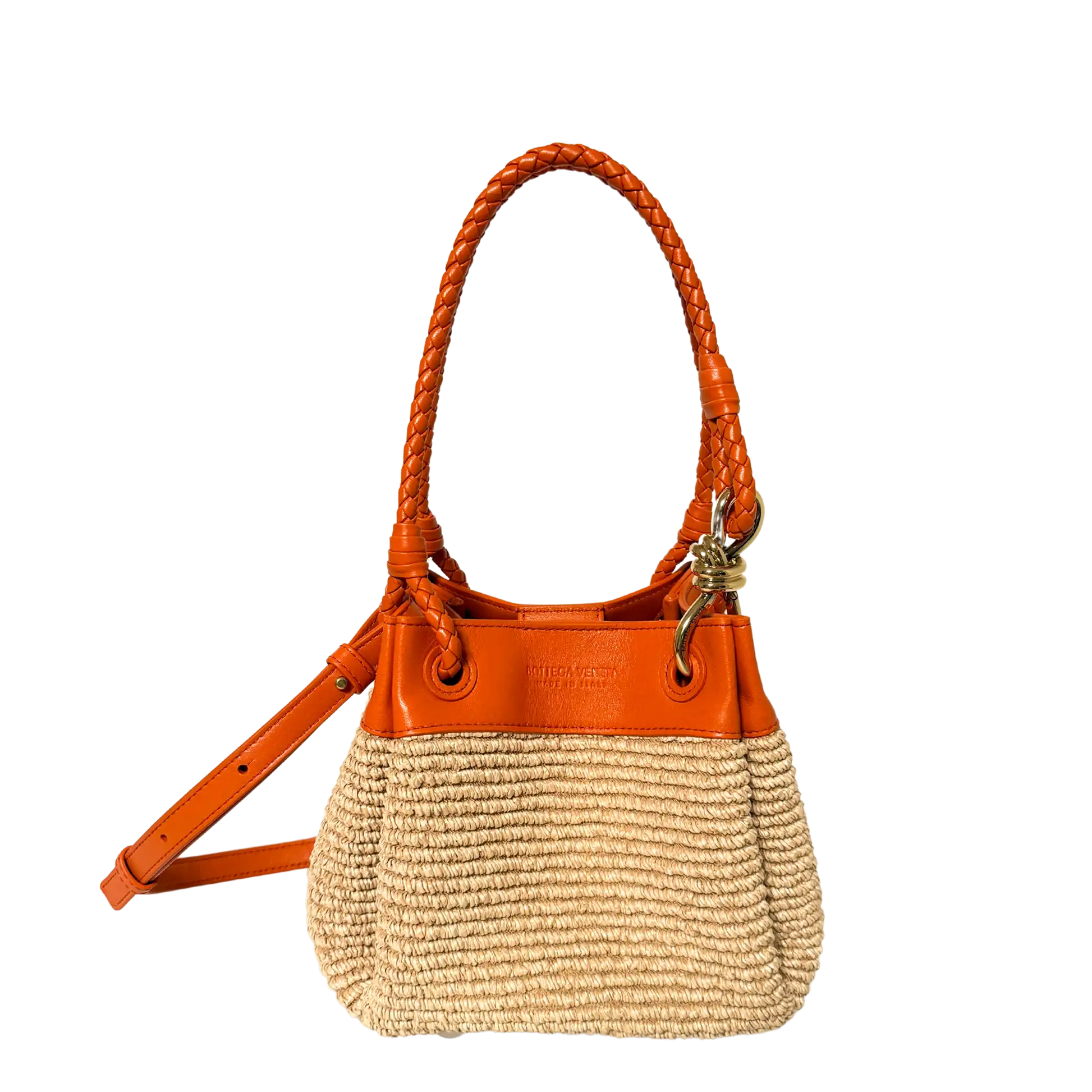 Bottega Veneta kleine Parachute Schultertasche aus Raffiabast 2025 / neuwertig Bottega Veneta