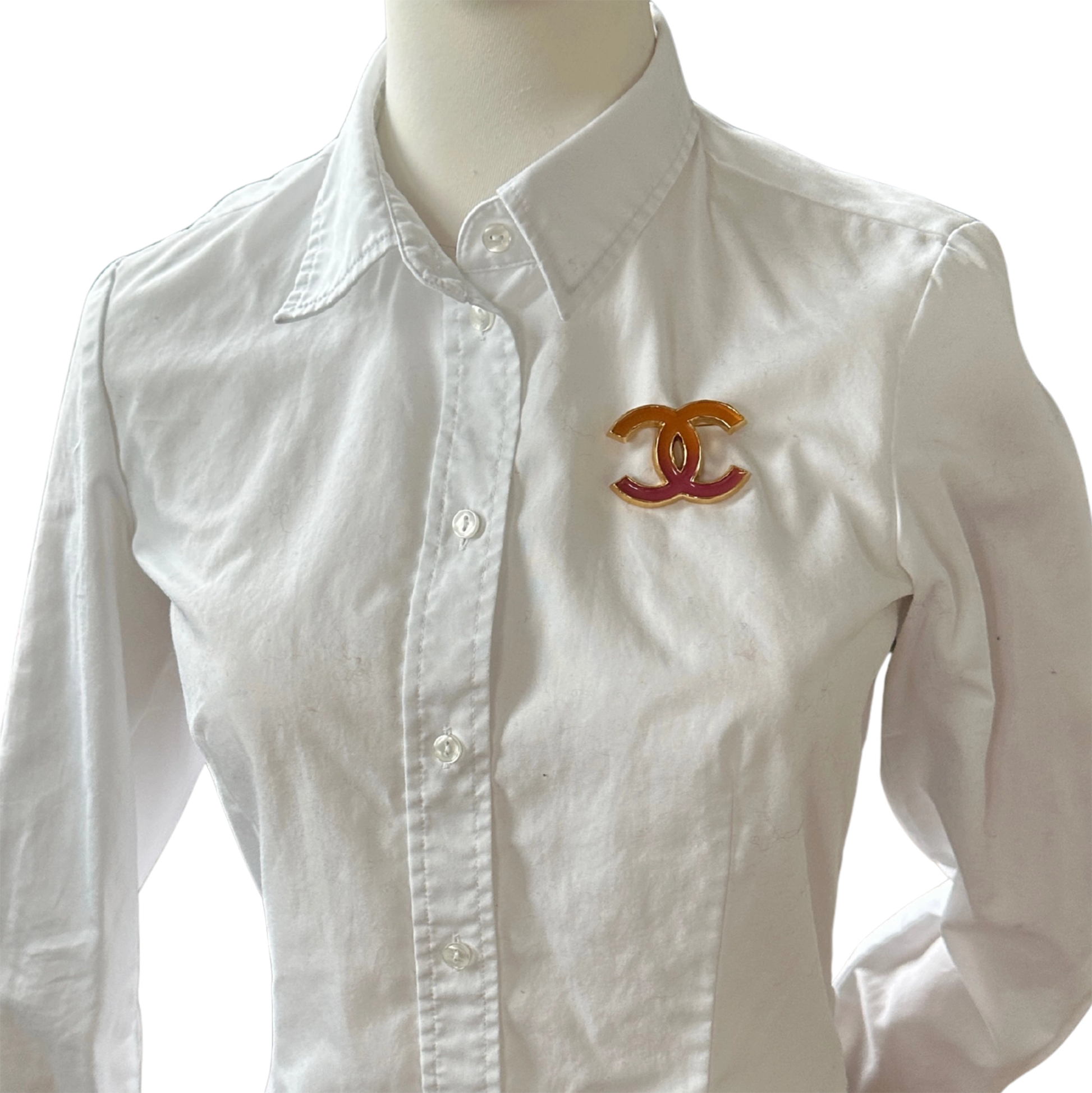 Chanel CC Brosche Gold/Orange/Pink - Limitierte Edition / Neuwertig Chanel